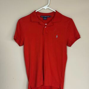 Ralph Lauren Red Polo Shirt Classic Style